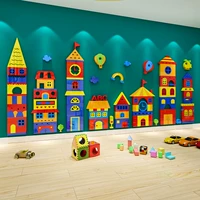 Детское украшение для детского сада, мультяшные наклейки подходит для фотосессий на стену, макет подходит для лестницы, раннее развитие