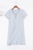 Mùa hè với ngực pad nửa tay áo nightdress nữ bông sọc đồ ngủ ngắn tay áo váy miễn phí áo ngực cup một nhà dịch vụ Đêm đầm