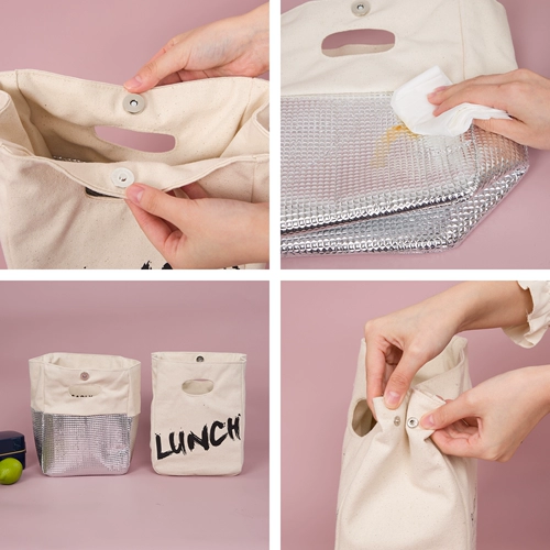 Японский термос, брендовая льняная сумка, сумка для ланча, простой и элегантный дизайн