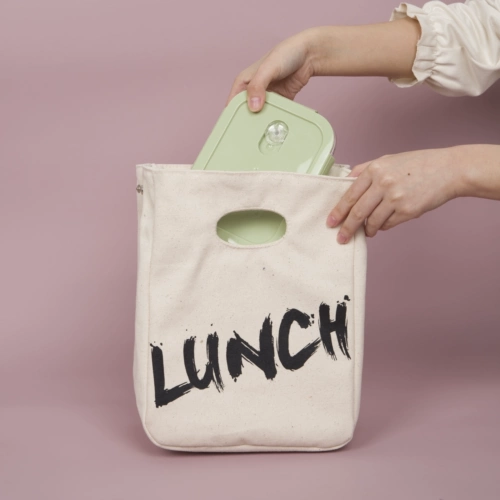 Японский термос, брендовая льняная сумка, сумка для ланча, простой и элегантный дизайн