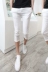 Mùa hè cắt quần nam Hàn Quốc phiên bản của bàn chân nhỏ quần âu Mỏng 7 điểm quần mùa hè quần short nam xu hướng quần trắng quần vải nam Quần mỏng