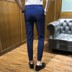 Mùa hè chín quần nam quần âu 2018 Hàn Quốc phiên bản của quần xu hướng Slim chân quần 9 điểm quần đen nam shop đồ nam Quần