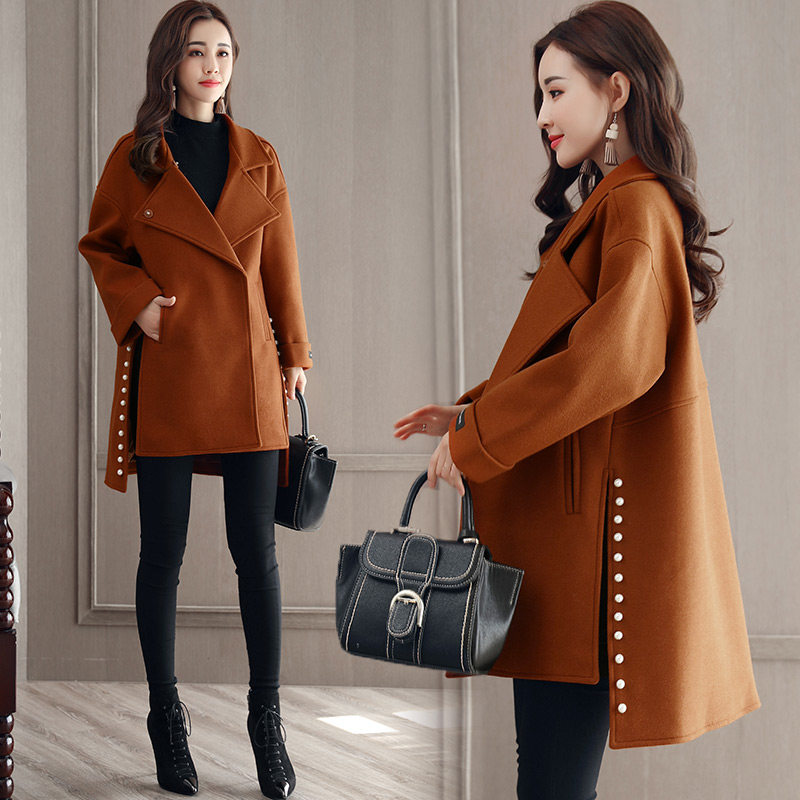 美丽衣橱正品爱衣服旗舰店简爱格尼斯女装2017秋季新品羊毛呢外套