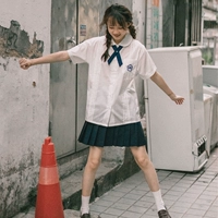 Форма, рубашка, японская студенческая юбка в складку, короткий рукав
