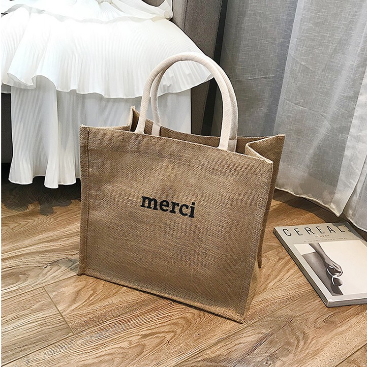 Camelportable Canvas bag high-capacity Female bag Korean version student a bag fashion Linen bag Simplicity a4 Package briefcase