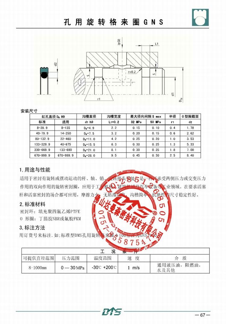 孔用旋转格莱圈gns 非标密封件 反格莱圈 磨砂o圈 gs.