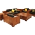 Vách ngăn gỗ hồng mộc Trung Quốc kết hợp sofa phòng khách gỗ gụ nội thất mới Trung Quốc Su Li sofa gỗ rắn - Ghế sô pha