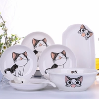 Кошка 4 7 -килочная тарелка, 1 миска для супа, 1 пластина рыбы, 1 большая ложка