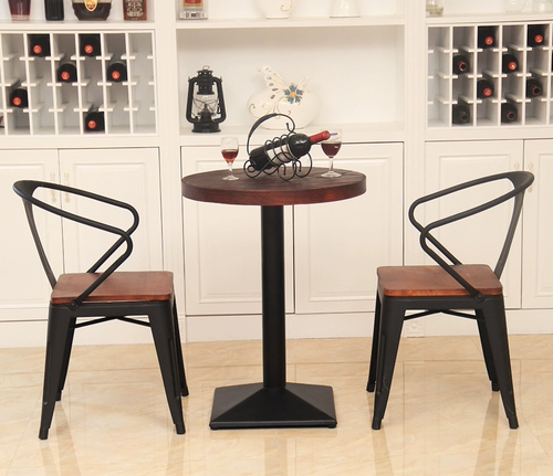 Железное твердый древесина маленький клык кафе Кафед и стул Комбинированные молочные чай