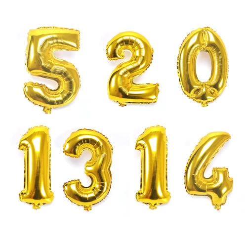 Цифровой серебряный воздушный шар, 16 дюймов