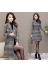 Áo khoác len nữ nữ dài phần mỏng cửa hàng dày phiên bản Hàn Quốc 2018 mùa thu đông mới áo len kẻ sọc mới - Áo Hàn Quốc áo dạ choàng nữ đẹp Áo Hàn Quốc
