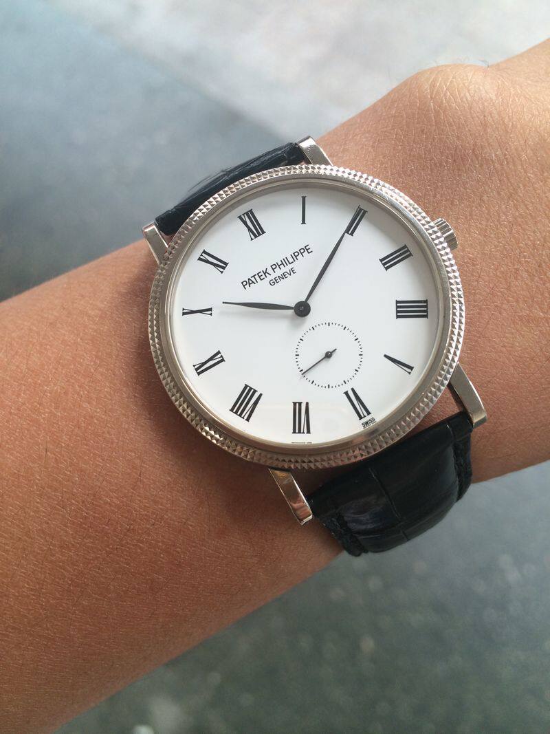 【3-4-11】二手百达翡丽 18k白金 小三针 5119g机械表