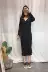 Tidal dress nữ 2019 đan áo len đầm cỡ lớn cộng với chân váy mập mạp váy len dài màu đen quốc phục - Trang phục dân tộc
