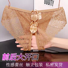 Стринги Женские 仙维密免穿脱约会方便做男受女蕾丝开放扶她丁字裤情侣助兴趣内衣