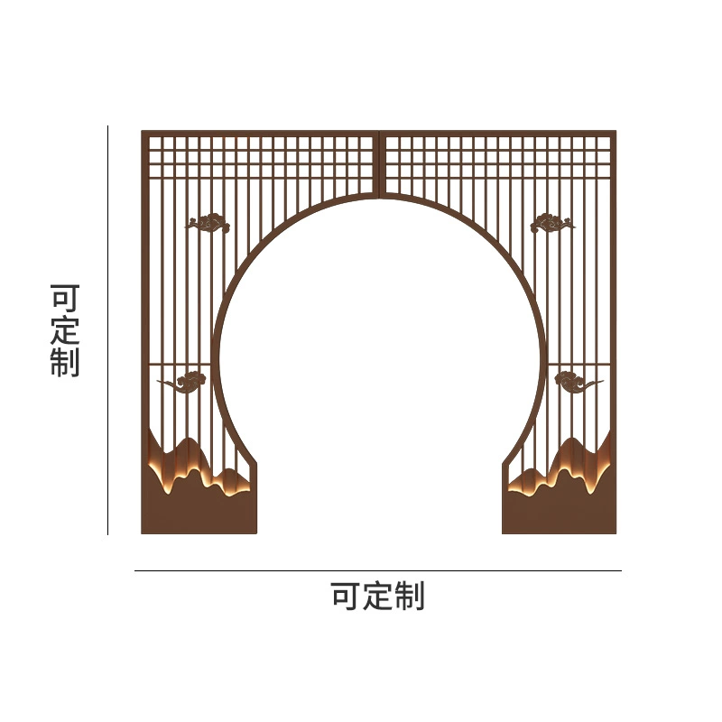 Tùy chỉnh 
            mới theo phong cách Trung Quốc vòm hang mặt trăng vách ngăn sắt rèn nhà hàng Lẩu khách sạn phòng riêng màn hình sàn nhà hàng Lưới tản nhiệt phòng ăn riêng vách ngăn phòng thờ với phòng khách 