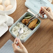 Heart IKEA hộp ăn trưa hộp cơm trưa lò vi sóng nhựa sinh viên có bìa Nhà thờ Hàn Quốc đơn giản kiểu nhà Nhật - Đồ bảo quản