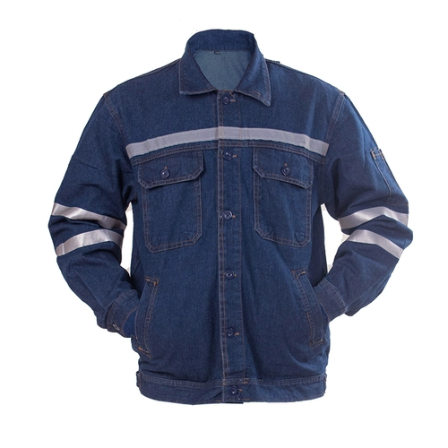 Хлопковый джинсовый комплект, комбинезон, светоотражающие демисезонные штаны для работы