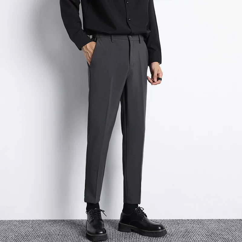 Мужские тонкие повседневные брюки, slim fit, корейский стиль