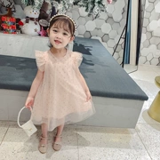 Quần áo trẻ em bé gái không tay váy 2019 hè mới trẻ em sóng điểm tay áo công chúa váy bé ngoại - Khác