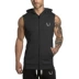 Cơ bắp Dr. Men Mũ trùm đầu không tay Chạy bộ Đào tạo Vest Vest Cơ bắp Dr. Sports Loose - Áo thể thao áo phao sát nách nam Áo thể thao