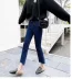 Quần jeans nữ mùa xuân hè 2019 mới eo cao là quần lửng co giãn hoang dã 9 điểm mỏng chân - Quần jean