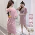 Áo ngủ nữ mùa hè ngắn tay áo lót ngực đồ ngủ Phiên bản Hàn Quốc của phim hoạt hình đồ lót một mảnh có thể được mặc bên ngoài váy dịch vụ gia đình - Đêm đầm váy xuông Đêm đầm