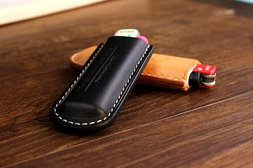 Одноразовая зажигалка, кожаный чехол ручной работы, из натуральной кожи, воловья кожа