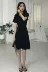 Váy đen nhỏ váy dài nữ thanh mảnh V-cổ Một chiếc váy chữ cao quý màu đỏ phong cách Harajuku mười ba mùa hè của phụ nữ - A-Line Váy