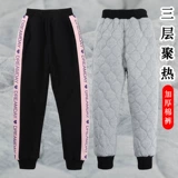 Зимние детские флисовые удерживающие тепло штаны, увеличенная толщина, в западном стиле, подходит для подростков