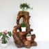 Root khắc khung phòng khách gỗ rắn nghệ thuật tự nhiên gốc cây trong nhà bonsai nhiều lớp long não gỗ trang trí sàn kệ - Các món ăn khao khát gốc bàn ghế bằng gốc cây Các món ăn khao khát gốc
