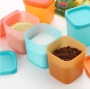 Mini thời trang đa chức năng nhà niêm phong lon thực phẩm lọ gia vị muối MSG kẹo màu hộp lưu trữ đặc biệt - Đồ bảo quản hộp thủy tinh 3 ngăn