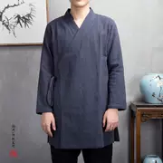 Phật giáo nam phong cách Trung Quốc bông và vải lanh hệ thống đường xiên quần áo Đạo giáo retro Zen Wudang Wang cũng mặc quần áo - Trang phục dân tộc