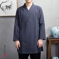 Phật giáo nam phong cách Trung Quốc bông và vải lanh hệ thống đường xiên quần áo Đạo giáo retro Zen Wudang Wang cũng mặc quần áo - Trang phục dân tộc quần thô nam