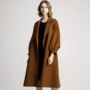 2019 Châu Âu và Hoa Kỳ mới cao cấp dành cho nữ dài gấp đôi áo khoác cashmere cho nữ - Áo len lót đôi áo khoác da nữ