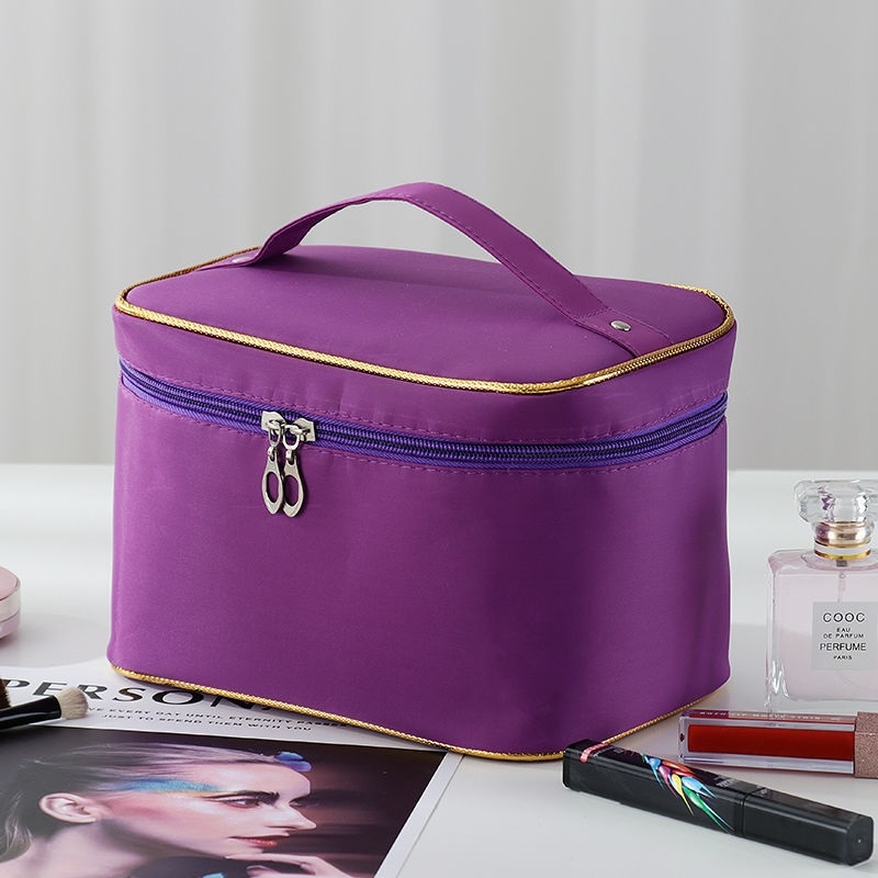 Large Monochrome Purplemulti-function Cosmetic Bag female Portable 202021 new pattern Superfire ultra-large capacity product storage box Advanced sense suitcase