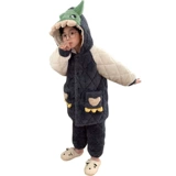 Динозавр для мальчиков, демисезонная детская фланелевая стеганая флисовая коралловая бархатная пижама, подходит для подростков