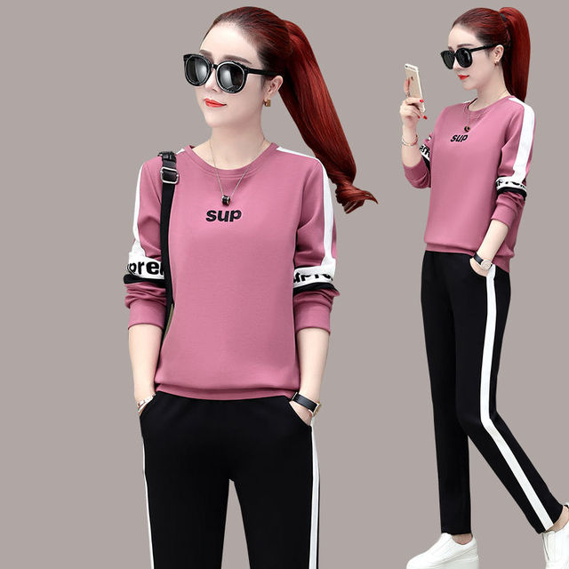 休闲运动套装女春秋两件套2021新款