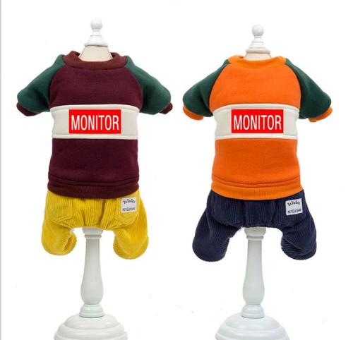 Одежда для собак Pepsi Хлопковая одежда щенки щенки щенки щенки Bomei Four -Skirt Corgi Утолщенное зимнее платье