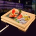 Nhật Bản hộp gỗ trắng sushi đĩa sashimi đĩa hải sản cá sống đá đĩa đĩa cá hồi ẩm thực Nhật Bản hộp gỗ