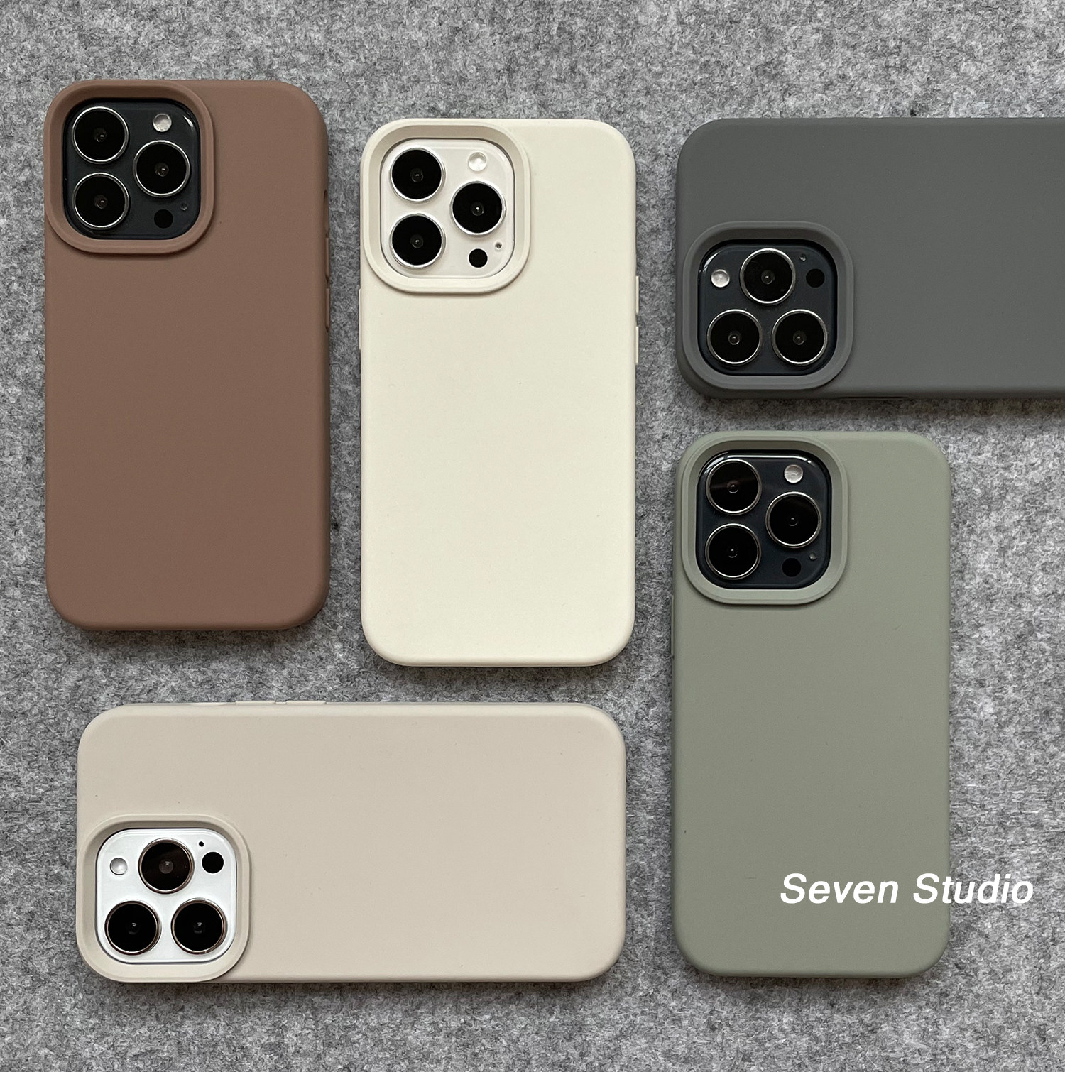软糯液态硅胶高级灰奶白适用iPhone15苹果14promax全包13手机壳纯色12肤感