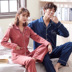 Bộ đồ ngủ đôi cotton nữ mùa hè dài tay mới phiên bản Hàn Quốc của dịch vụ gia đình mùa xuân và mùa thu nam có thể mặc một bộ đồ - Pyjama pyjama nữ Pyjama