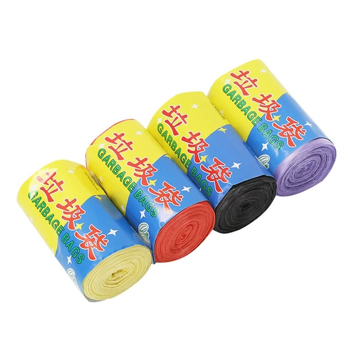 Одноразовый черный пластиковый мусорный мешок для домашнего использования, увеличенная толщина