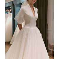 Сеть красная свадьба 2022 Женская невеста принцесса французское световое свадебное платье супер сказочное снижение ретро