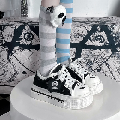taobao agent Ghost Banner Y2K sub -cultural thick canvas shoes