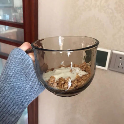 韩国ins简约风早餐杯复古茶色胖嘟嘟大肚杯燕麦牛奶大容量玻璃杯