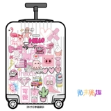 Брендовый розовый мультяшный милый чемодан, наклейка, ноутбук, водонепроницаемые наклейки, широкая цветовая палитра, планировщик
