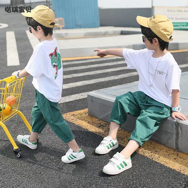 童装男童套装夏装2020新款时尚中大童儿童韩版帅气休闲短袖两件套