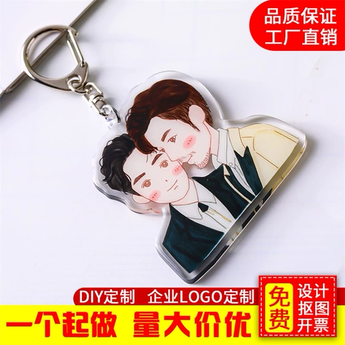 Подвеска, акриловый брелок, мультяшная двусторонная индивидуальная фотография, делается под заказ, с печатью вашего логотипа, «сделай сам»
