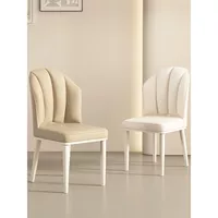 Ghế ăn màu kem, nhẹ nhàng sang trọng và cao cấp, tối giản, hiện đại và đơn giản, mẫu thiết kế, ghế tựa lưng tại nhà trang điểm nổi tiếng trên mạng
