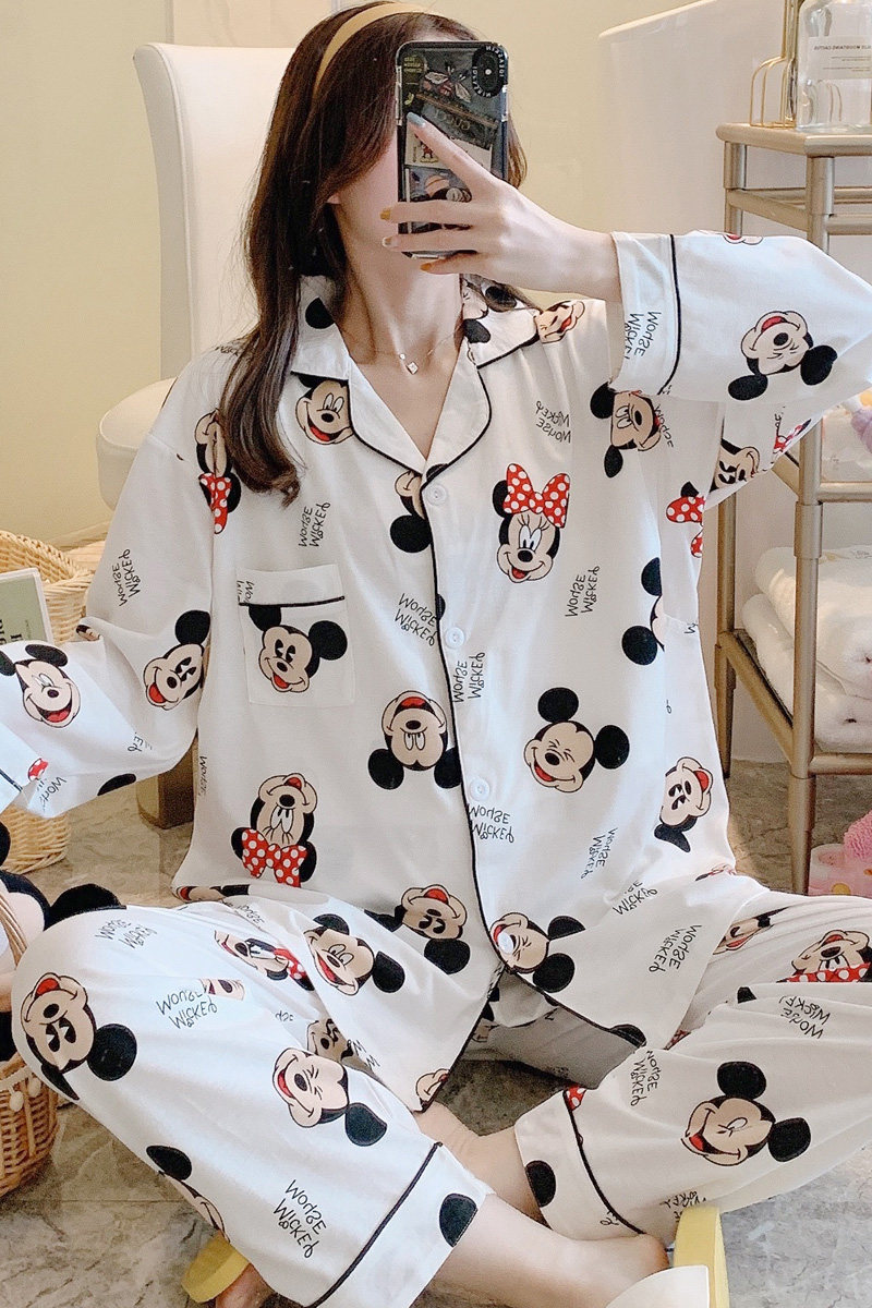 Summer thin sweat-absorbing pure cotton postpartum pajamas for pregnant women in spring and autumn, June and July. New mothers are breastfeeding. Women are breastfeeding Item Picture